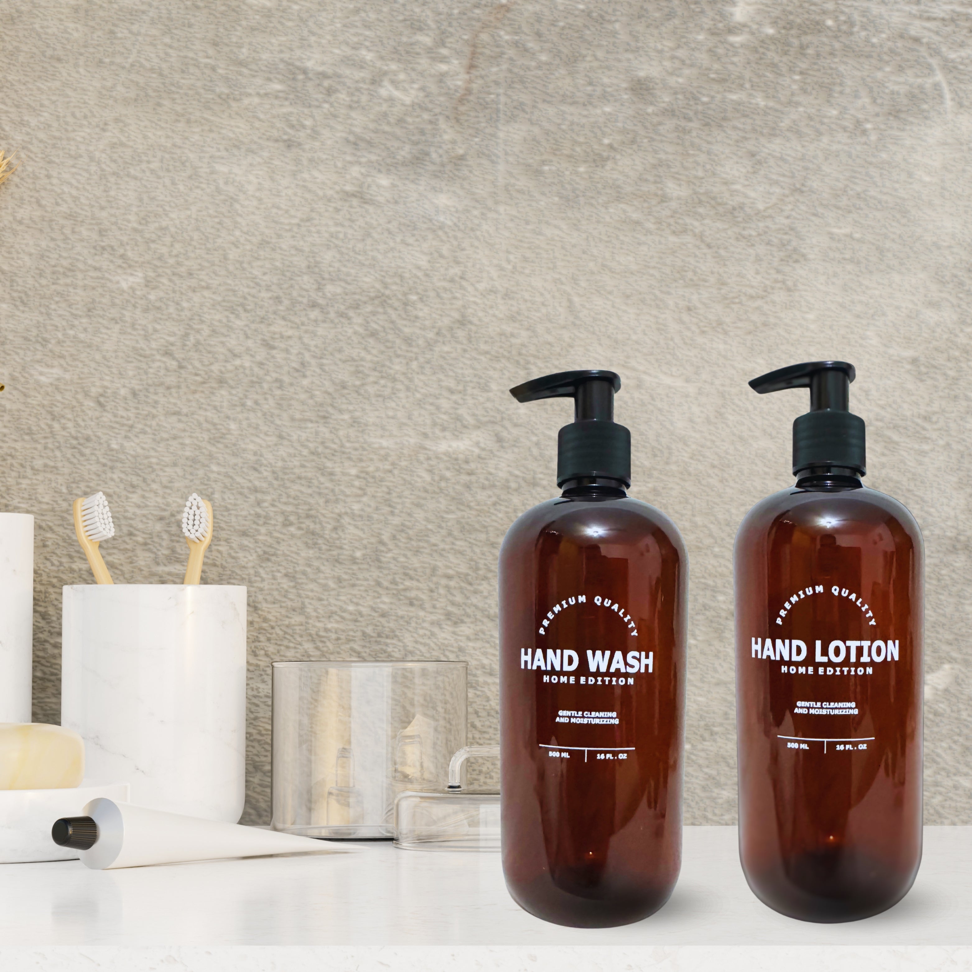 Set de Contenedores Ámbar con 7 Dispensadores De Líquidos