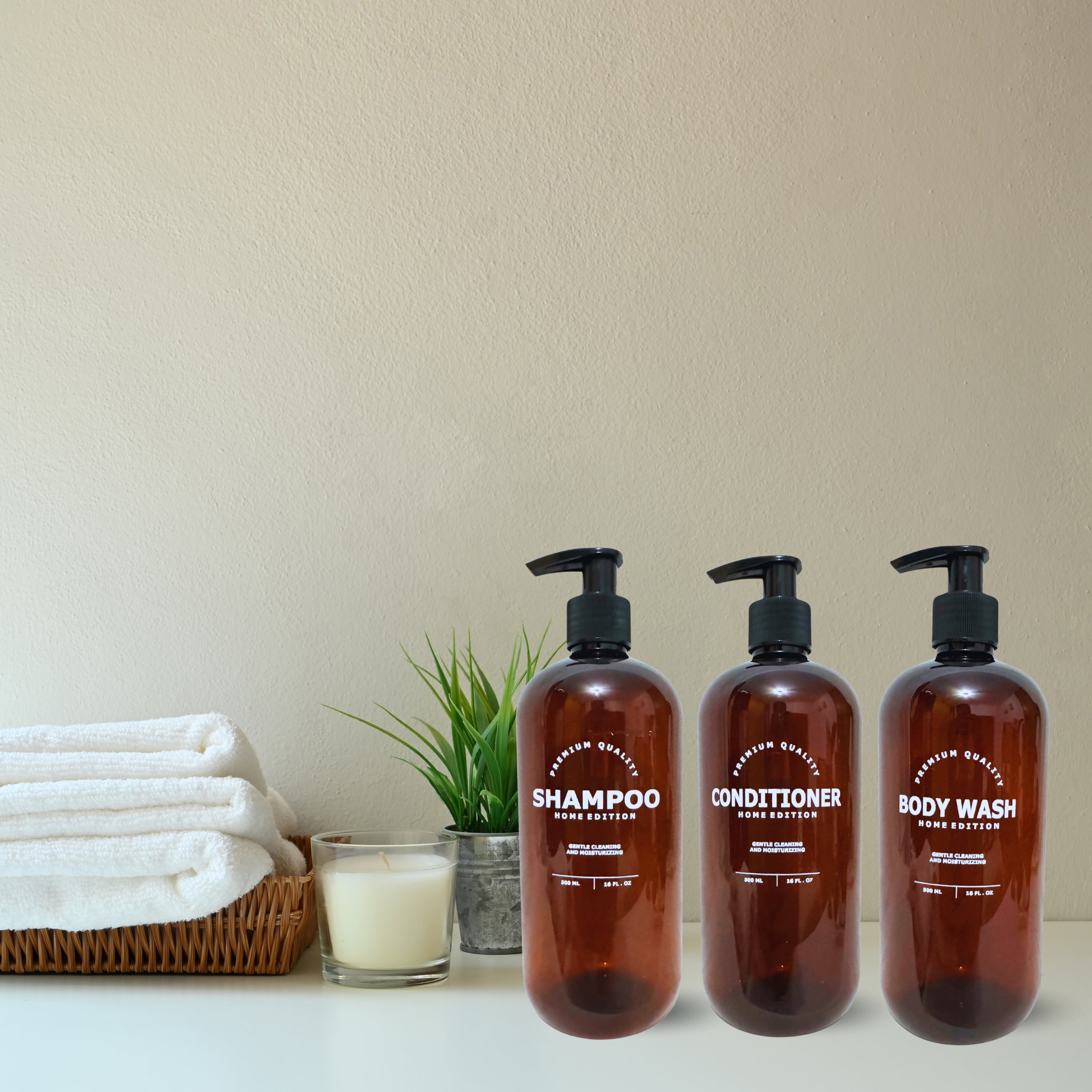 Set de Contenedores Ámbar con 7 Dispensadores De Líquidos