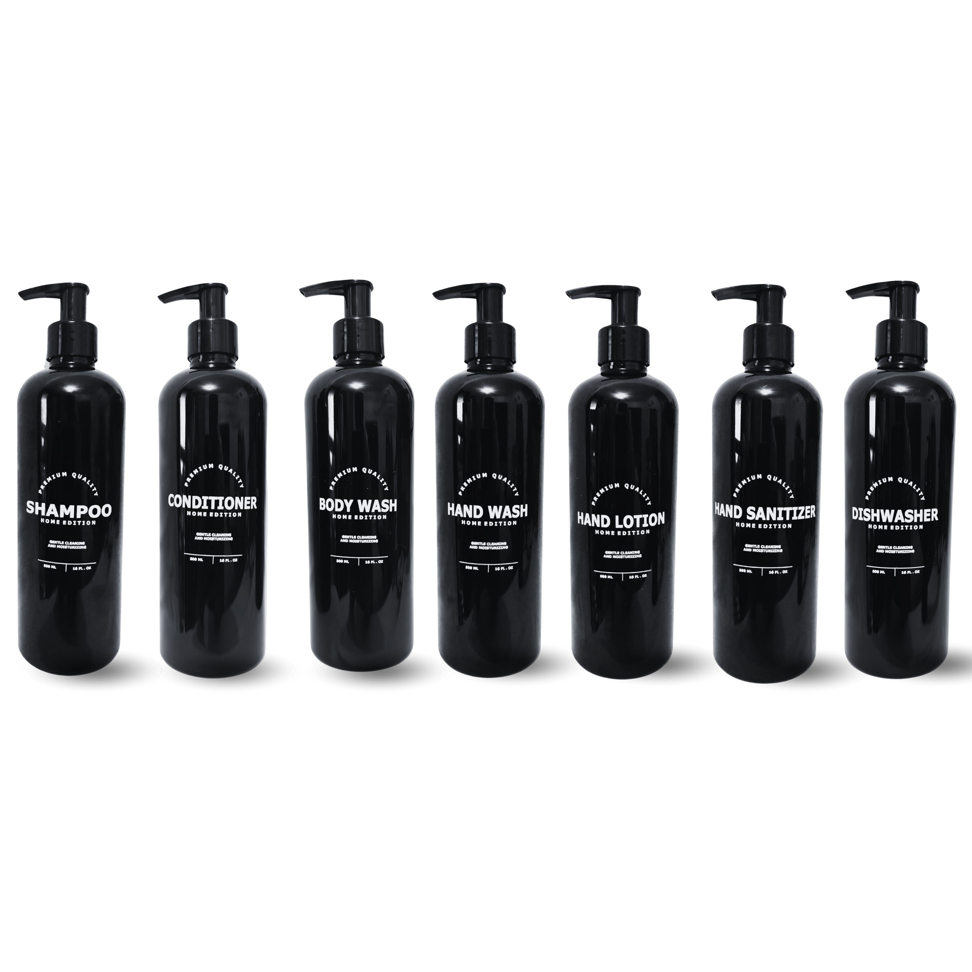 Set de Contenedores Negro con 7 Dispensadores De Líquidos