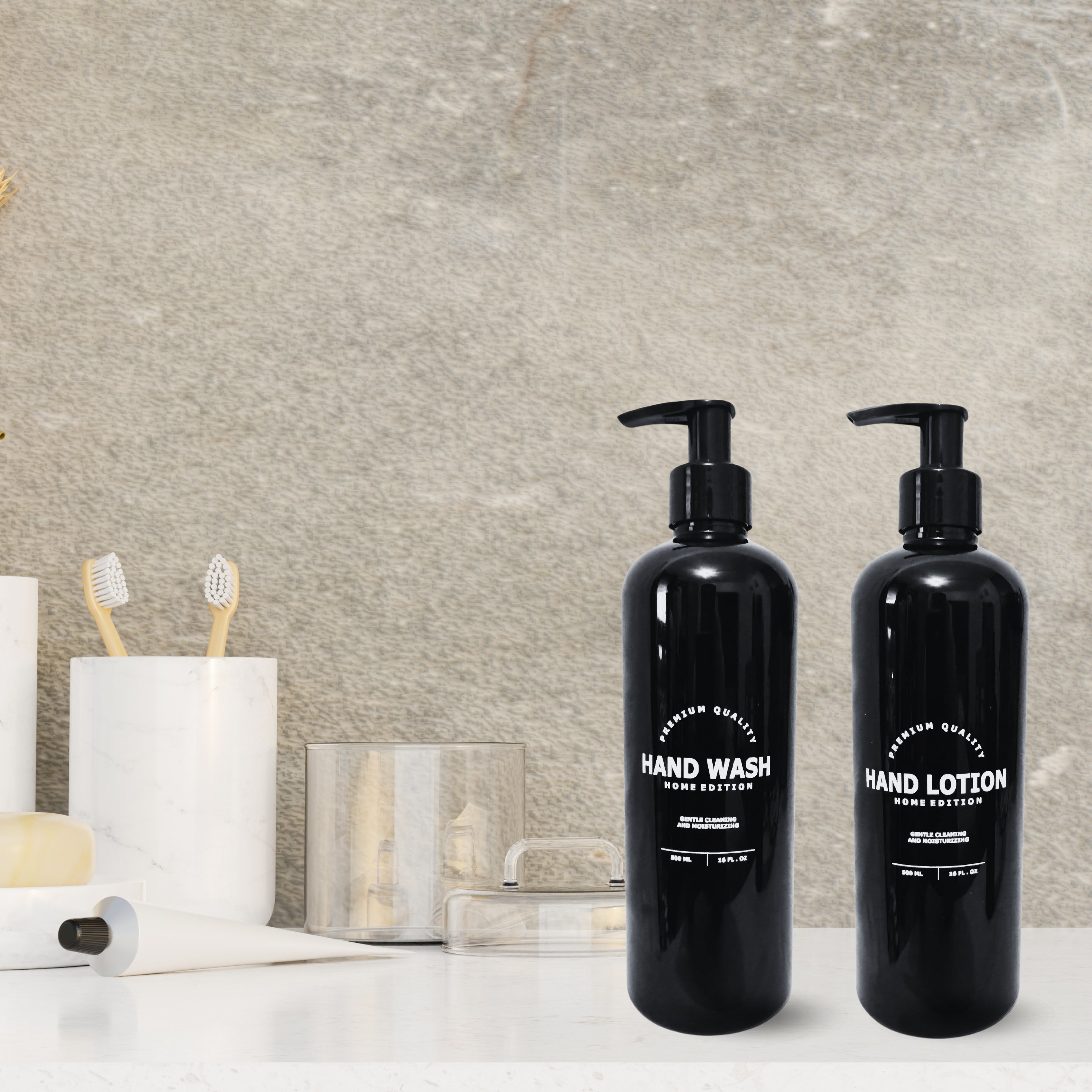 Set de Contenedores Negro con 7 Dispensadores De Líquidos