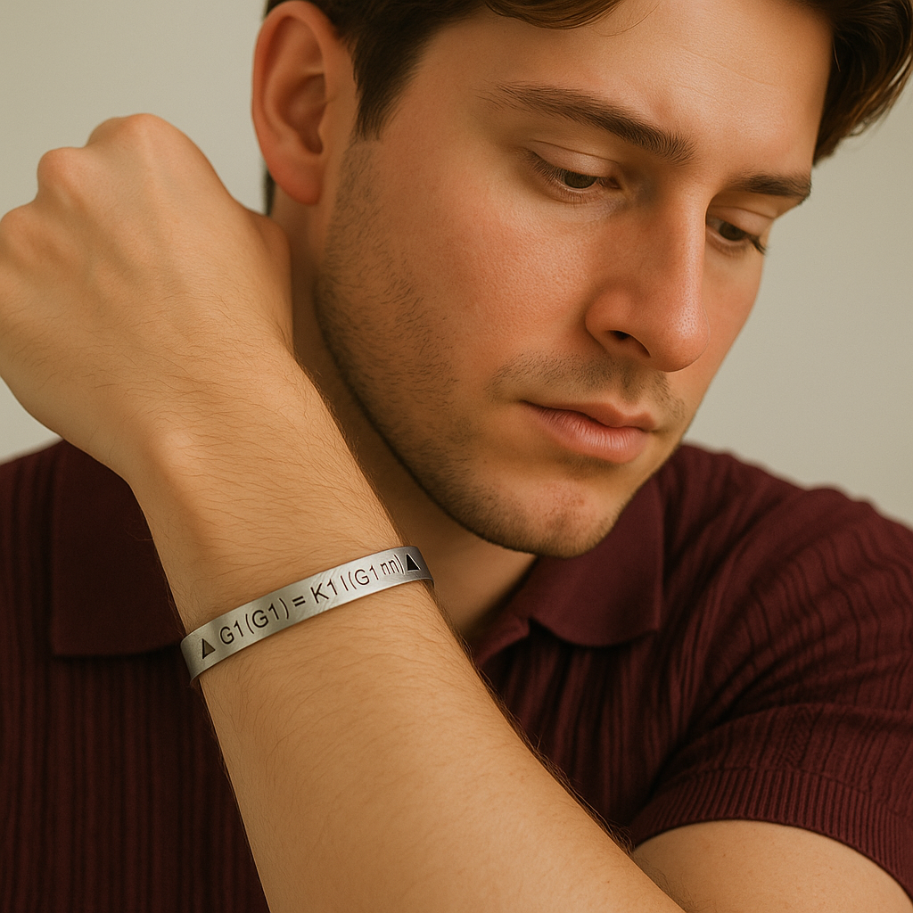 Preventa Pulsera Cuántica Grabovoi G1(G1)=K1i(G1(Π)) en Acero Inoxidable y Consagración Energética