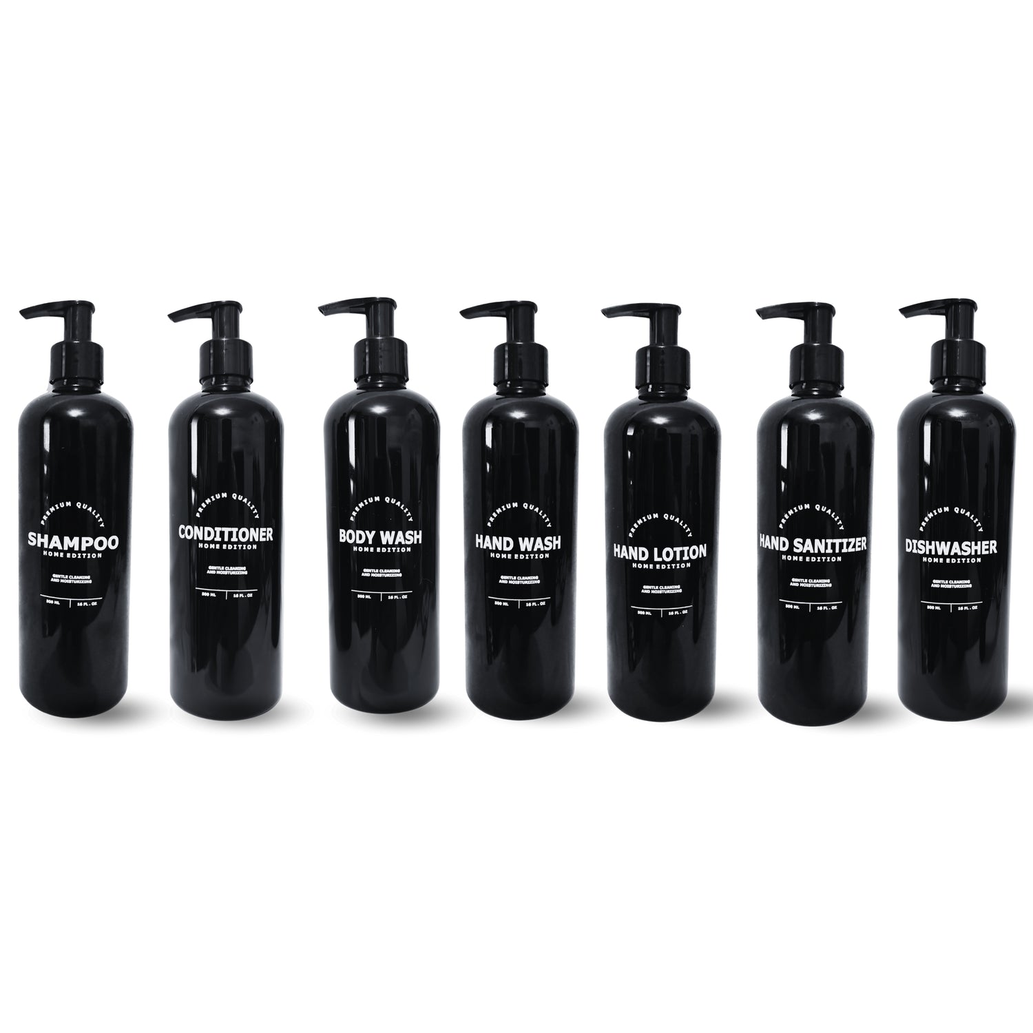 Set de Contenedores Negro con 7 Dispensadores De Líquidos