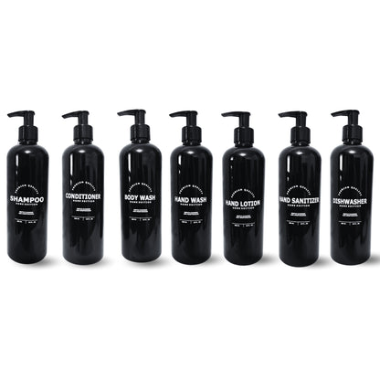 Set de Contenedores Negro con 7 Dispensadores De Líquidos